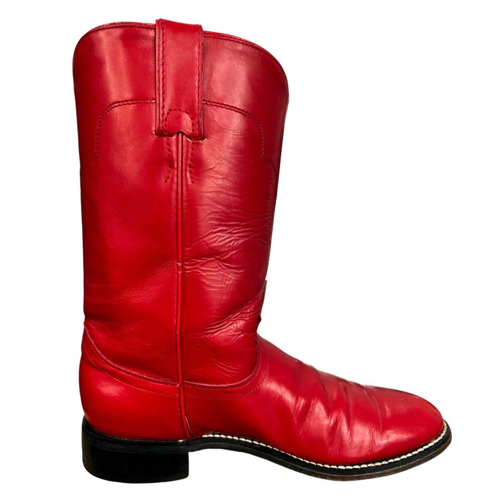 Vintage Tony Lama Women’s Red Leather Roper Cowgirl Boots Size US 6 - Picture 3 of 11